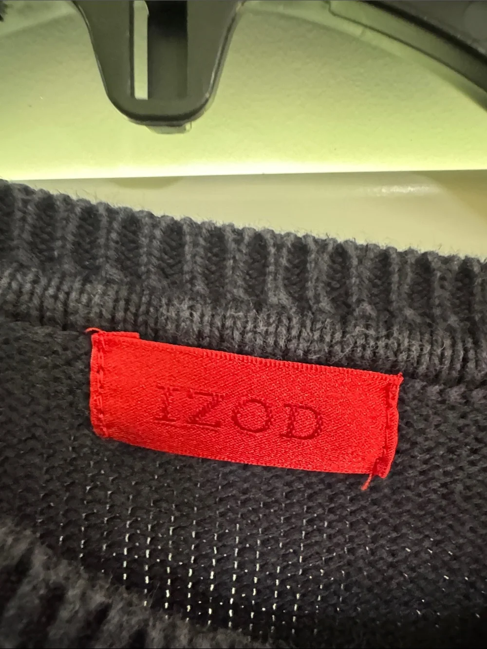 Izod Men's Navy Crewneck Sweater - Textured Grid Knit